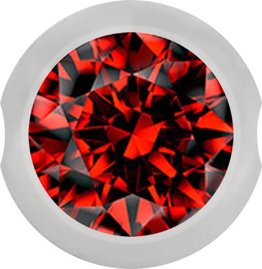 Produktbild Star Piercing Ball Closure Kugel silber mit Kristall rot (Chirurgenstahl 316L, ohne Messing)