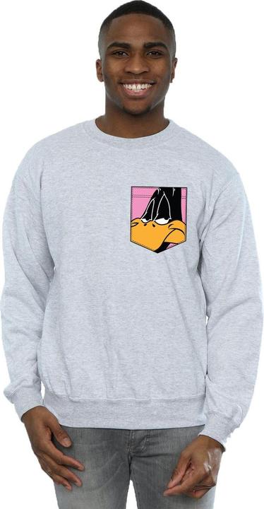 Immagine prodotto Looney Tunes Daffy Duck Face Faux Pocket Felpa Uomo (L)