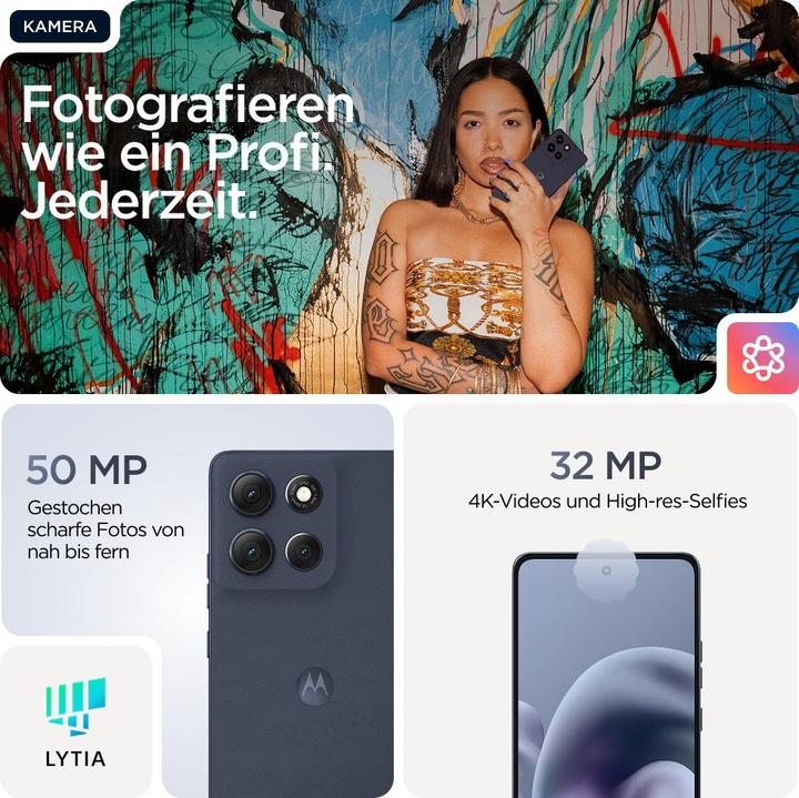 Produktbild Motorola Moto G86 (256 GB, Dark Blue, 6.67", Dual SIM, 50 Mpx, 5G)