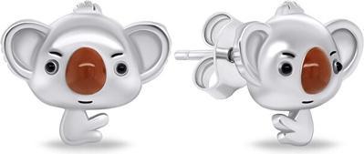Brilio Silver - Playful silver earrings Koala EA805W