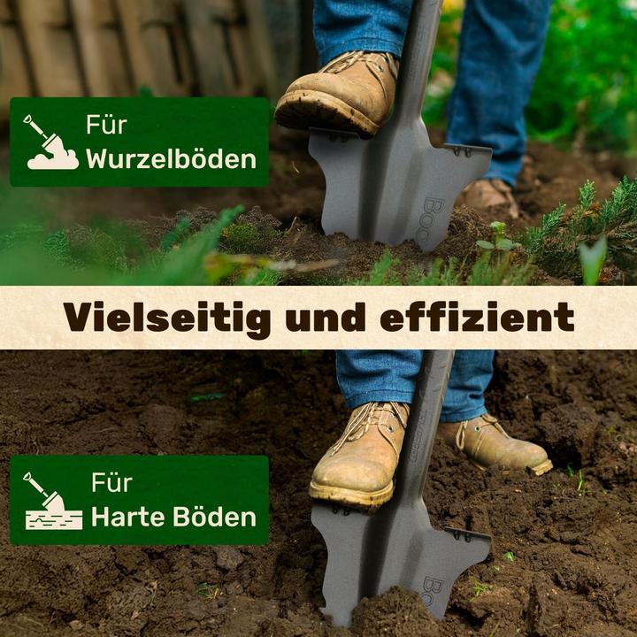 Actual product image BoomDing Wurzelspaten mit Wurzelsäge und ergonomischem Griff