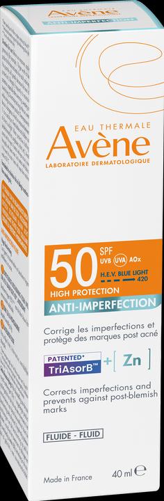 Valori nutrizionali e ingredienti Avène Sun Anti-Unreinheiten Fluid SPF50 40ml (Crema solare viso, SPF 50, 40 ml)