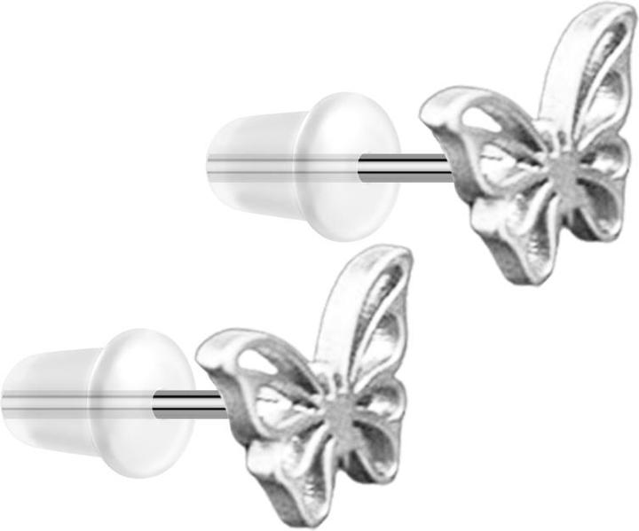 Produktbild Star Piercing Ohrstecker silber Schmetterling (Chirurgenstahl 316L, ohne Messing)