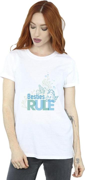 Actual product image Disney Womens/Ladies The Little Mermaid Besties Cotton Boyfriend T-Shirt (XL)