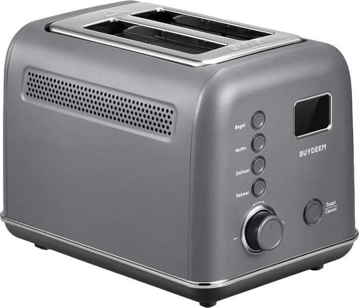 Buydeem Toster 2 Slice Automatic Metal Toaster, model DT730E, color Ink Grey, EU (EU plug)