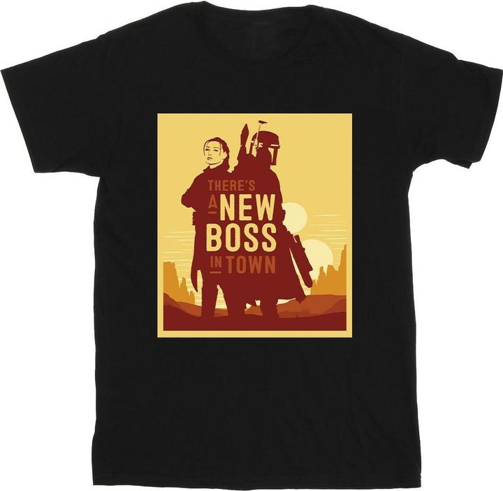 Actual product image Star Wars Mens The Book Of Boba Fett New Boss Sun Silhouette T-Shirt (XXL)