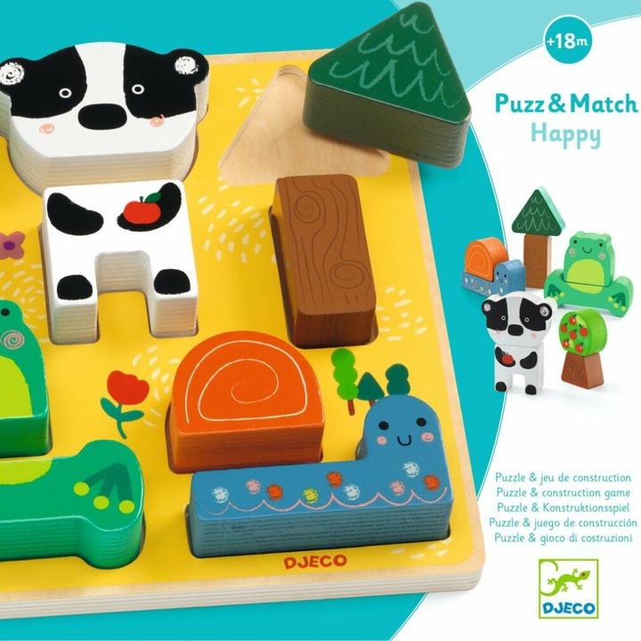 Produktbild Djeco Holzpuzzle - Konstruktionsspiel - Laimingi (10 Teile)