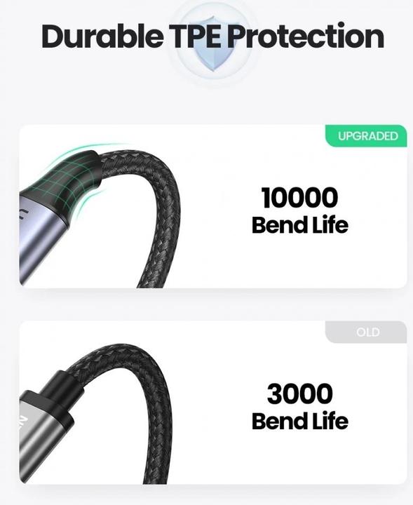Produktbild Ugreen Lightning USB Nylon Alu MFi (1 m, USB 2.0)