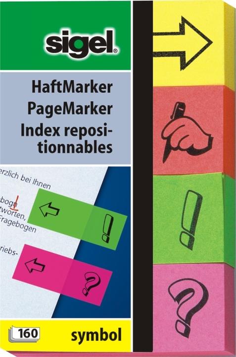 Produktbild Sigel Haftnotizen mit Symbol (20 x 50 mm)