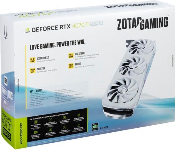 Image du produit Zotac GeForce RTx4070Ti SUPR TrntyWhte (16 Go)