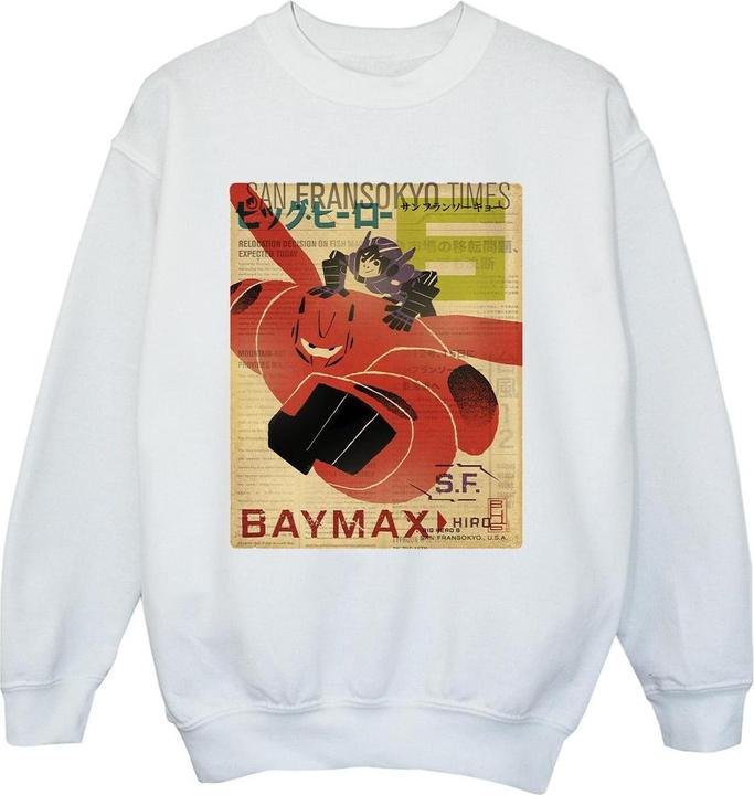 Disney Big Hero 6 Baymax Flying Baymax Newspaper Sweatshirt Jungen