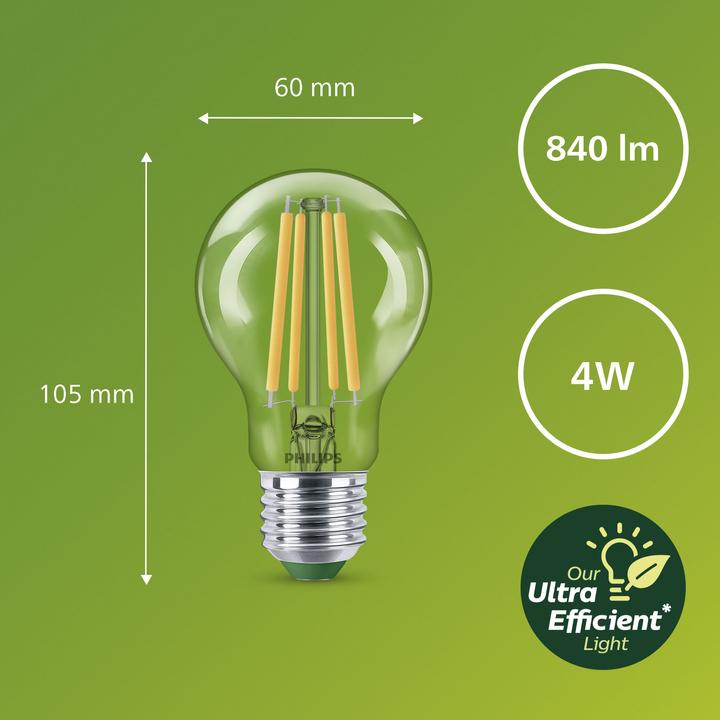 Actual product image Philips Ultra Efficient (E27, 4 W, 840 lm, 1 x, A)