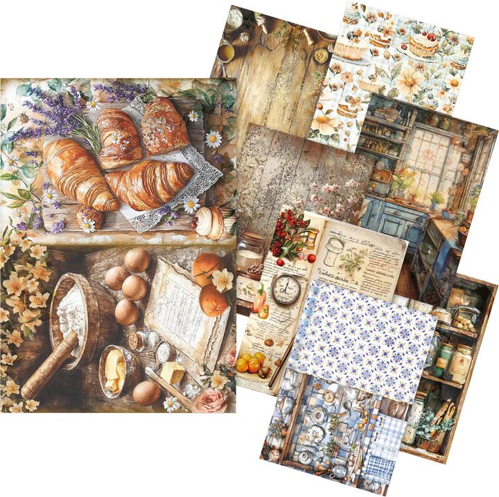 Produktbild Ciao Bella Motiv-Strohseiden Sortiment "Cookbook", DIN A5, 8er-Set (8 x)
