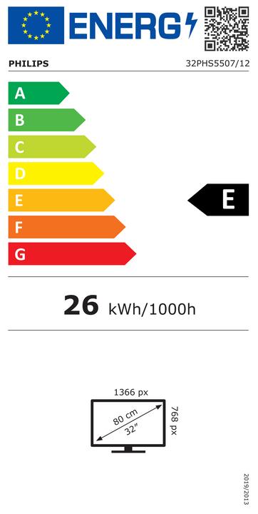 Energie-Label Philips 32PHS5507/12 (32", PHS5507, LED, HD, 2022)