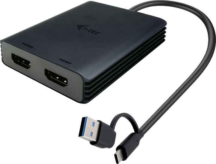 Actual product image i-tec USB-A/USB-C Dual 4K HDMI Video Adapter 2x 4K HDMI Display Adapter with DisplayLink Chip 6950 (HDMI, 27 cm)