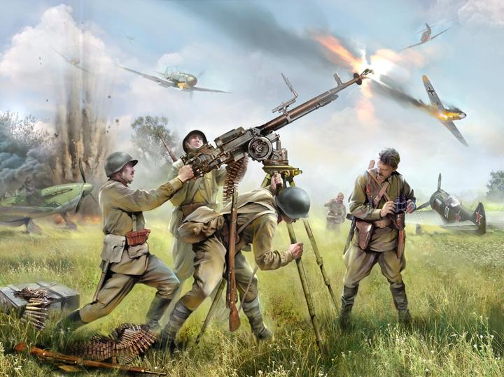 Produktbild Zvezda Soviet DSHK Machinegun With Crew WWII - 1:35 Scale 3609