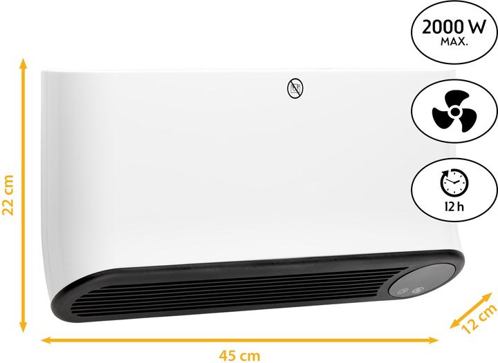 Actual product image First Austria 5571-9 Ceramic Wall Warming - Electric Tile Fan - Wit (2000 W)