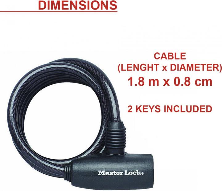 Produktbild Master Lock Spiralschloss 8126EURDPRO (180 cm)