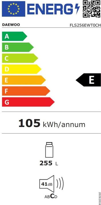 Energie-Label Daewoo FLS256EWT0CH (255 l)
