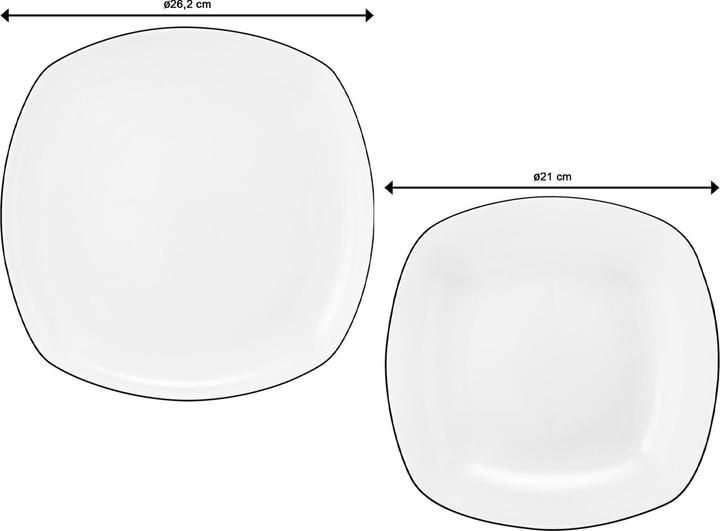 Immagine prodotto Seltmann Piatto da pranzo Lido 12 pezzi, Bianco Nero (12 x, 26 cm)
