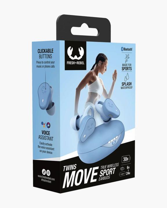Produktbild Fresh'N Rebel Fresh 'n Rebel Twins Move - Sport Oordopjes - Draadloos - Waterdicht IPX4 - Vivid Blue (24 h)