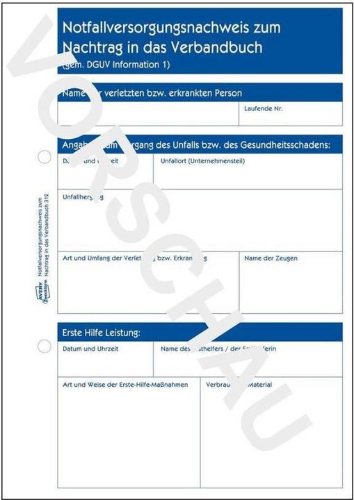 Produktbild Avery Zweckform Erste Hilfe Meldeblock 312, DIN A5, 50 Blatt (50 x)