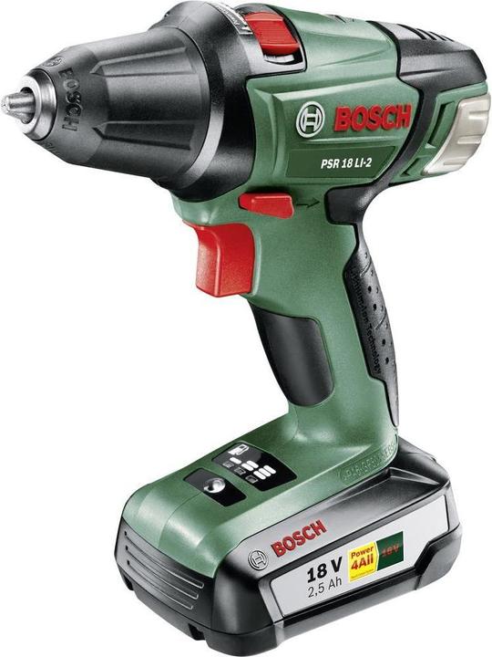 Produktbild Bosch Home & Garden PSR 18 LI-2, 2 Akkus + Zubehör-Set (Akkubetrieb)