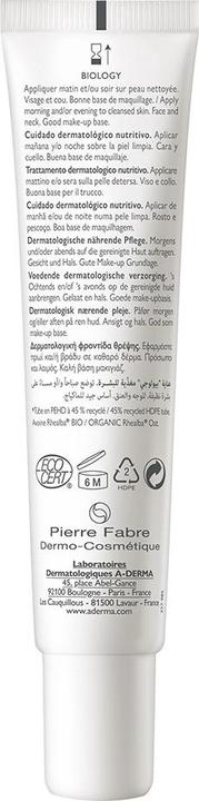 Valeurs nutritives et ingrédients A-Derma BIOLOGY Crème nutritif crème (40 ml, Crème 24h)