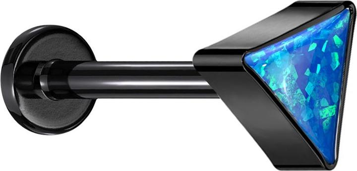 Star Piercing Micro Labret Innengewinde schwarz dreieck schwarz Opal blau (ohne Messing, Titan G23)