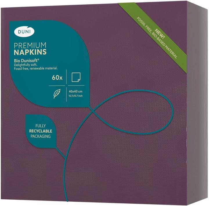 Image du produit Duni 60 BIO-DUNISOFT SERV 1/4F 40X40 PLUM (60 x, 40 x 40 cm)