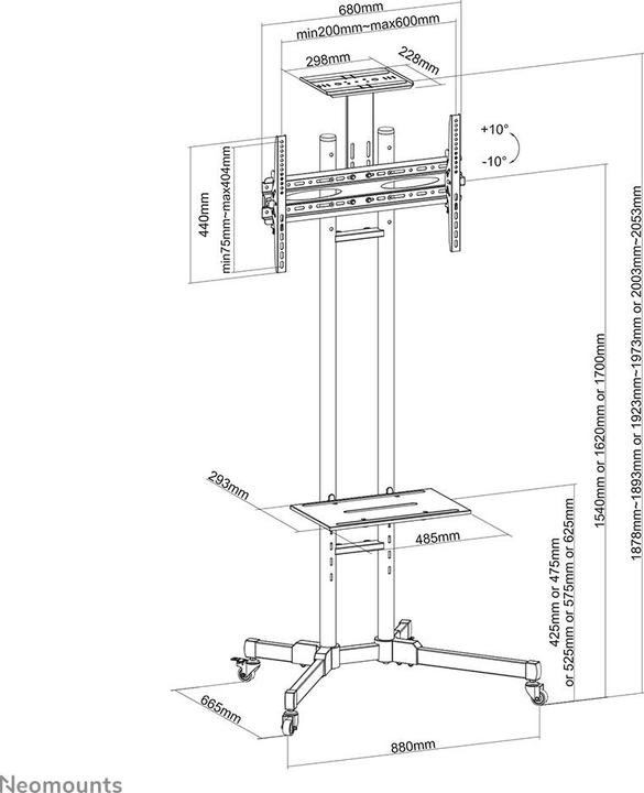 Image du produit Neomounts Plasma M1700E (Universel, 55", 35 kg)