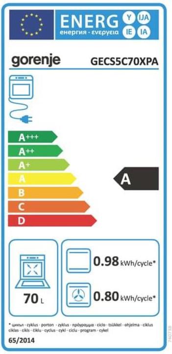 Etichetta energetica Gorenje GECS5C70XPA