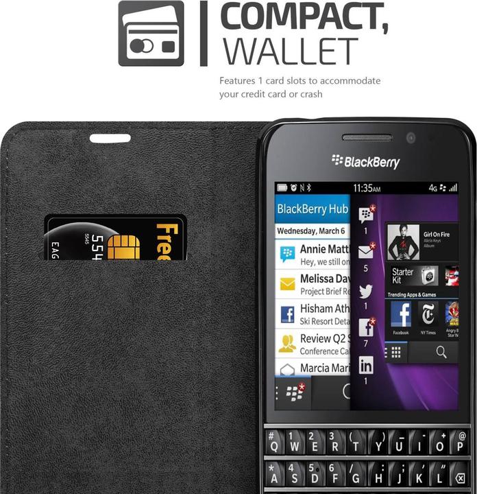 Actual product image Cadorabo Book Invisible Magnet Cover (Blackberry Q10)