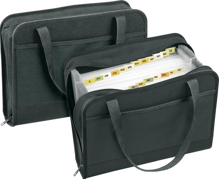 Immagine prodotto Veloflex Tasca Ufficio DIN A4 vuota in tessuto nero 24 scomparti (A4, 1 x)