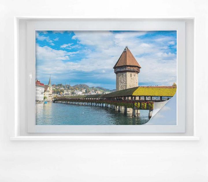 Image du produit Trenddeko Pont en bois à Lucerne (100 x 70 cm)