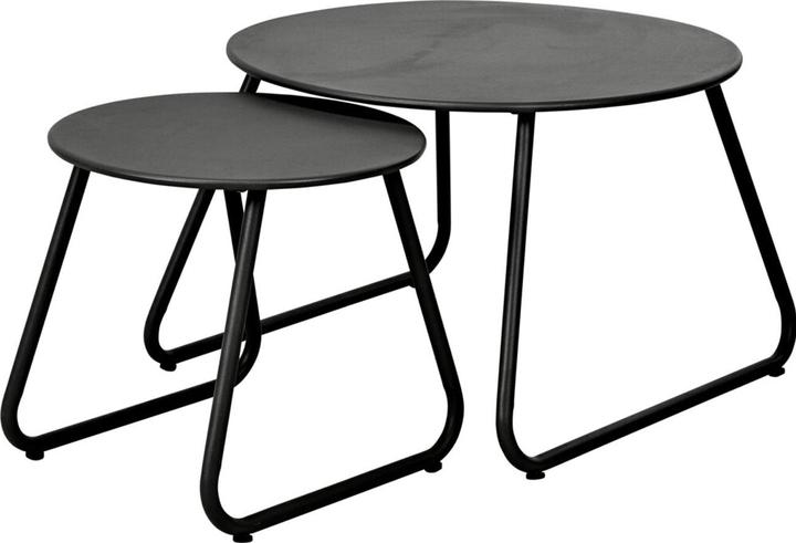 Produktbild Home&Styling Runde Metall Beistelltische im 2er-Set, schwarz, Ø 40 & 60 cm