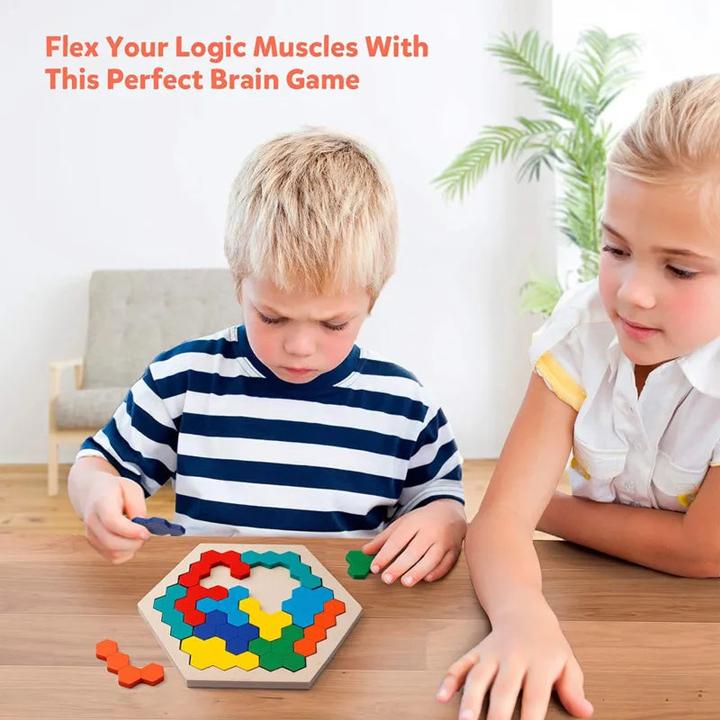 Produktbild Activity Board 3D Sechseckige Holzpuzzle Lernspielzeug für Kinder Kinder Vorschule Board