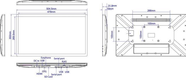 Immagine prodotto Allnet Touch Display Tablet (Solo WiFi, 21.50", 16 GB, Nero)