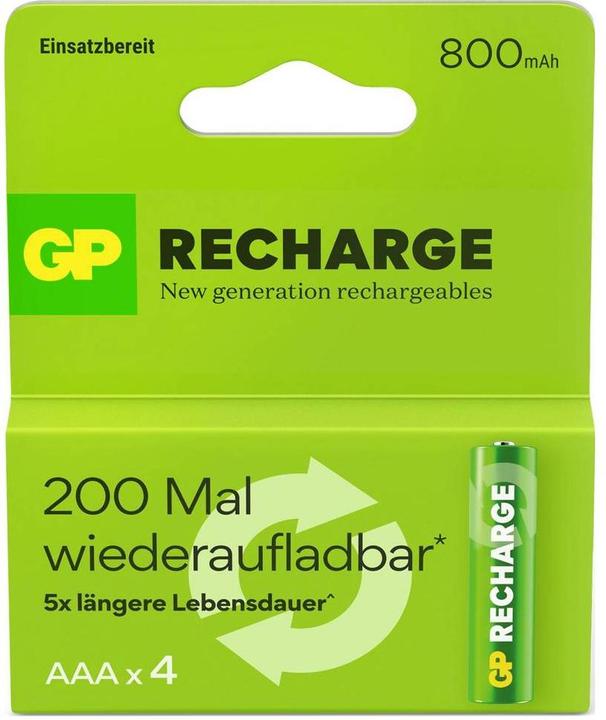 Energie-Label GP Batteries GP Recharge Micro (AAA)-Akku NiMH 800 mAh 1.2 V 4 St. (4 Stk., AA, 800 mAh)