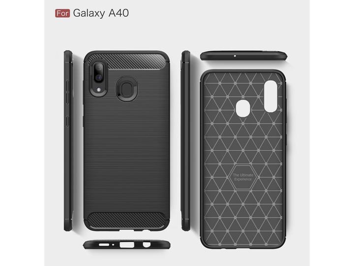 Produktbild Screenguard Samsung Galaxy A40 Hülle Carbon Brushed Soft TPU (Samsung Galaxy A40)