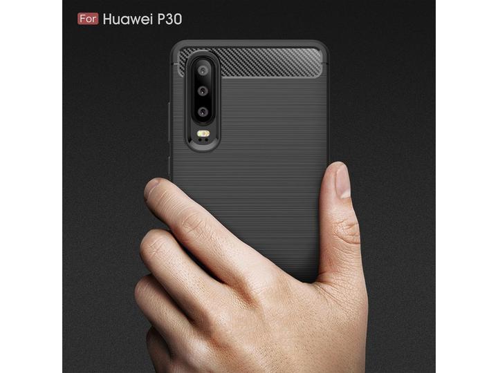 Actual product image Screenguard Huawei P30 Cover Carbon Brushed Soft TPU (Huawei P30)
