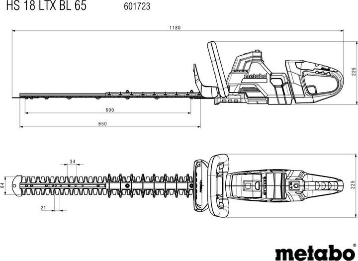 Produktbild Metabo HS 18 LTX BL 65 (Akkuheckenschere)