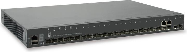 LevelOne 28-Port Stackable L3 Lite Managed Gigabit Fiber Switch 2 x SFP/RJ45 Combo Gigabit 2 x SFP+ 10-Gig... (28 Ports)