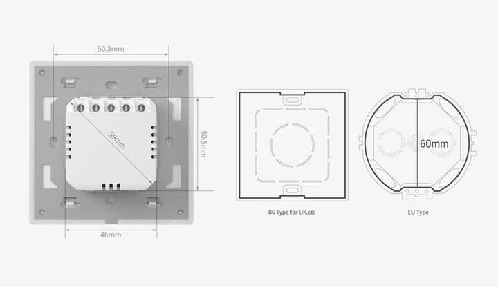 Actual product image Sonoff TX Ultimate Smart Touch Wall Switch