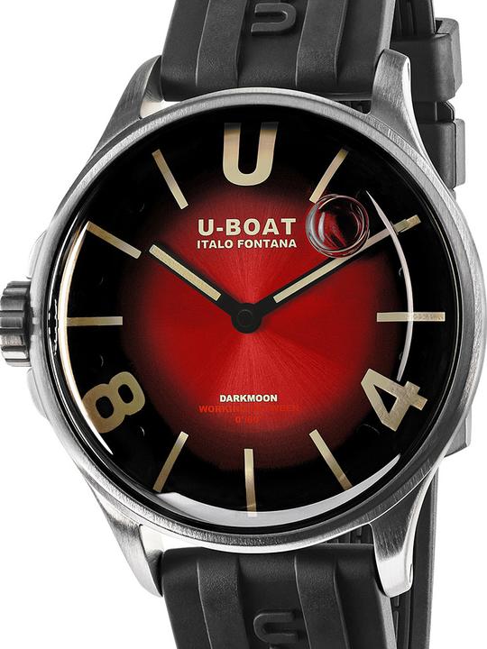 Image du produit U-Boat 9500 Darkmoon Red SS Soleil Mens Watch 40mm 5ATM (Montre analogique, 40 mm)