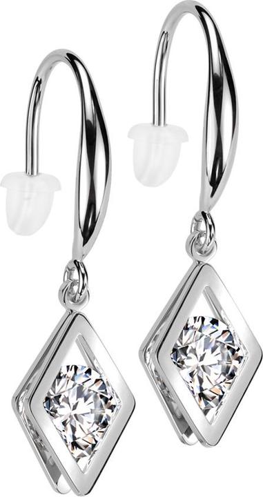 Produktbild Star Piercing Ohrring silber Anhänger Diamant Kristall silber (Chirurgenstahl 316L)