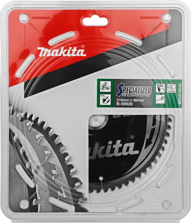 Immagine prodotto Makita B-09628 Lama per troncatrice specializzata in alluminio 216 mm x 30 mm x 64 denti