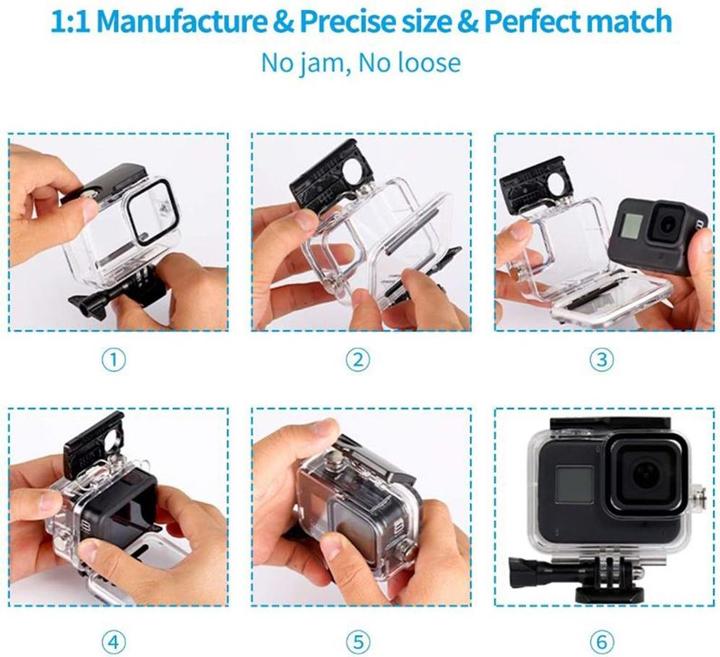 Immagine prodotto Ueli Express GoPro Hero 12 / 11 / 10 / 9 Black Custodia impermeabile Filtro subacqueo e starter set da viaggio (Eroe 12, Hero 11 Nero, Hero 10 Nero, Eroe 9 nero)