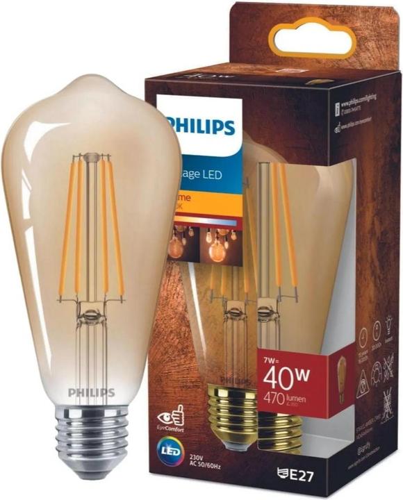 Actual product image Philips Amber (E27, 7 W, 470 lm, 1 x, E)