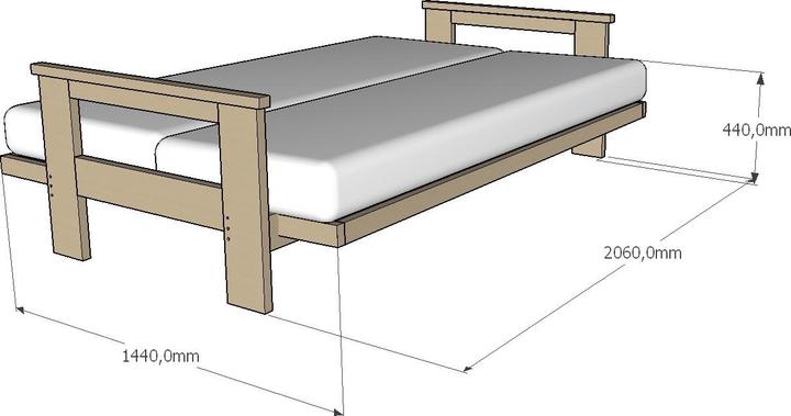 Immagine prodotto Europe & Nature Divano letto in legno - Natura - 140X200 cm - Messico